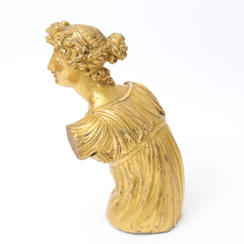 211 - A 19th century gilt-bronze Classical figure of a woman, unsigned, height 13cm