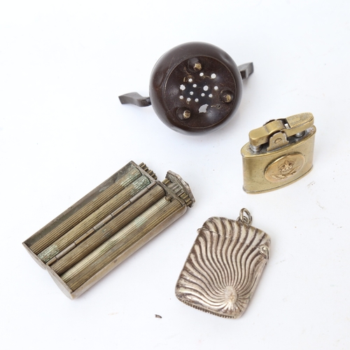 232 - Various collectables, including Evan's Patent Concinnum machine, silver plated Vesta case, miniature... 