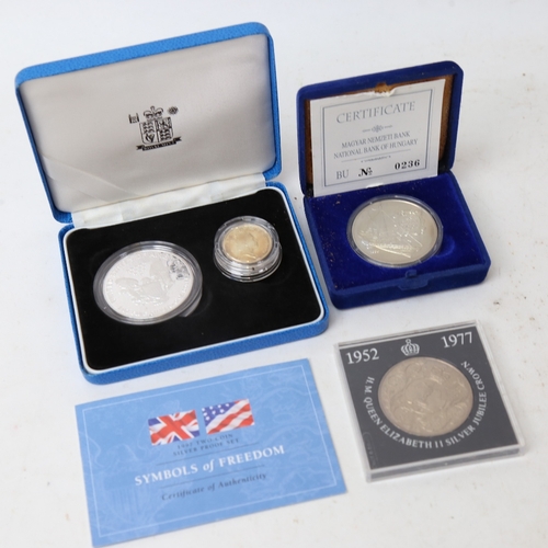 237 - 3 silver commemorative coins plus 1 other