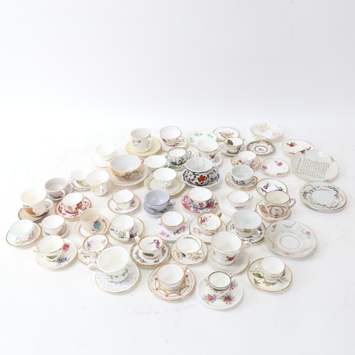 271 - A large group of miniature doll's house porcelain teacups and saucers, including Spode