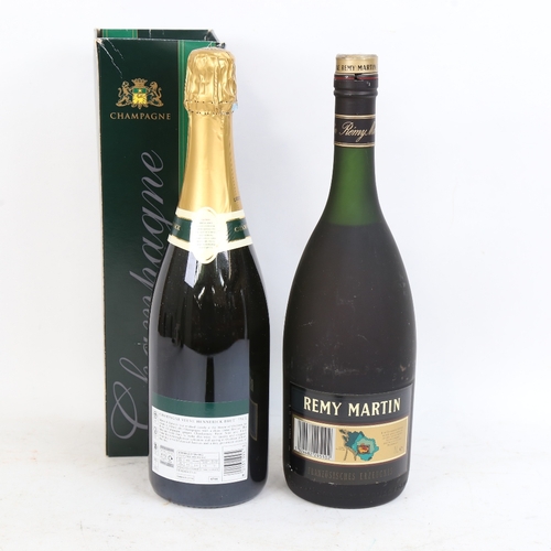 293 - A 1 litre bottle of Remy Martin Fine Champagne Cognac VSOP, and a 75cl bottle of Veuve Hennerick Cha... 