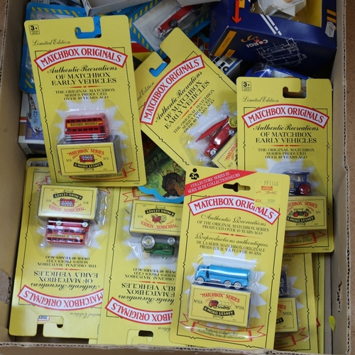 328 - Various toy vehicles, including Royal Hampshire Art Foundry and Matchbox (boxful)