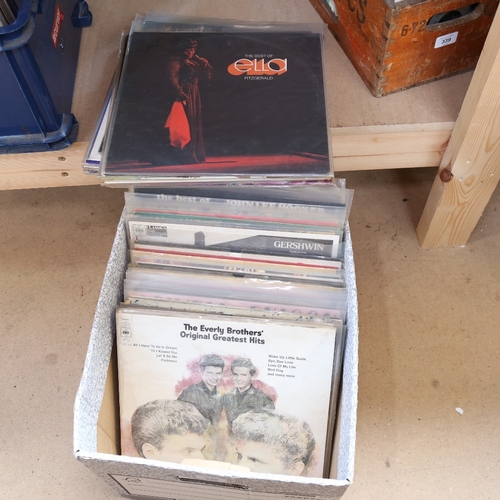 340 - Various vinyl LPs and records, including Bukka White, Stevie Wonder, Johnny Cash etc (boxful)