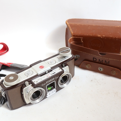 374 - A Vintage Kodak stereo film camera, with Anaston 35mm lens and a central spirit level