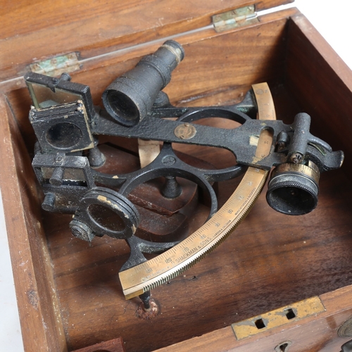 380 - A D Shackman & Sons of London sextant, no. 3941, with original case and examination document dated 1... 