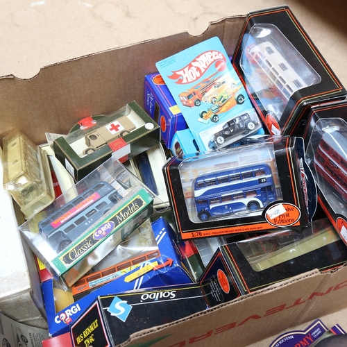 405 - A large quantity of various Vintage toy transport vehicles, buses and cars, including Exclusive Firs... 