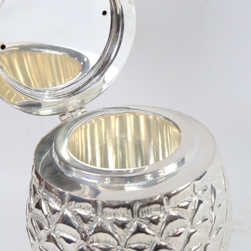 453 - A large chrome plated pineapple ice bucket, height 33cm