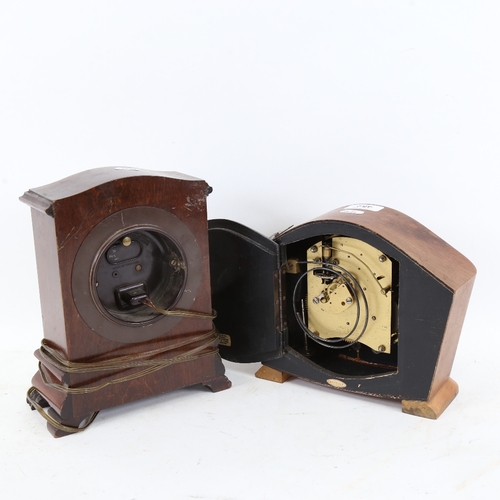 482 - 2 Vintage clocks, including Rothermel and Smiths, largest height 24cm (2)