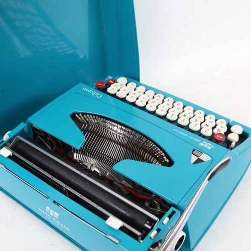 502 - A Smith Corona Calypso blue Retro portable typewriter