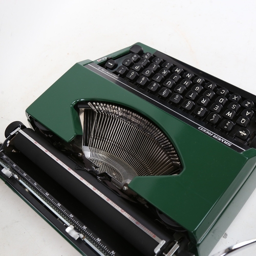 504 - A Silver Reed Silverette II green Retro portable typewriter