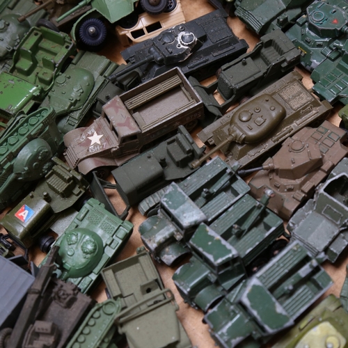 511 - A large quantity of Vintage diecast military toy vehicles and tanks, including Corgi and Lesney (box... 