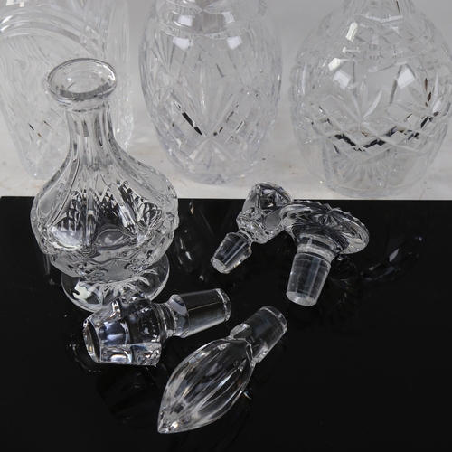 545 - 4 cut-glass crystal decanters and stoppers, largest height 30cm (4)