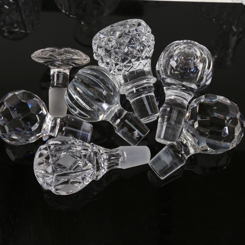 547 - 7 cut and moulded glass decanters and stoppers, including Edinburgh Crystal and ship's decanter desi... 