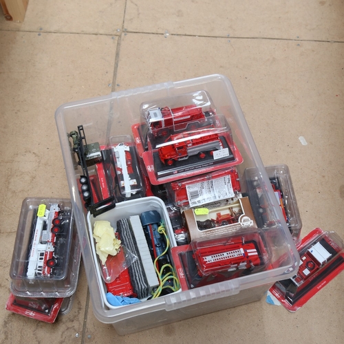 745 - A group of Vintage fire engine toy vehicles, including Del Pardo and Days Gone Lledo (boxful)