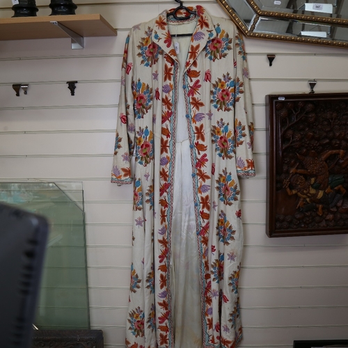 755 - A Vintage hand embroidered full length jacket, length 142cm