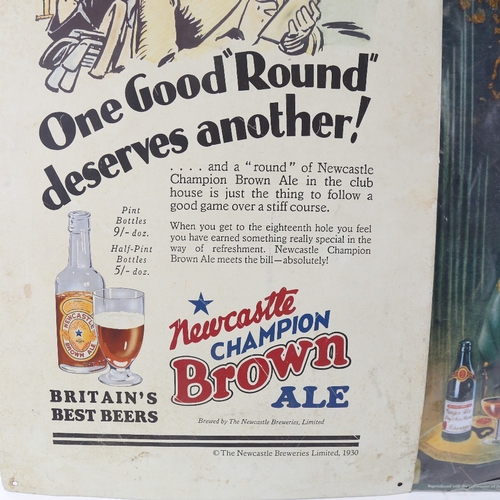 759 - 2 tin advertising signs, including Newcastle Champion Brown Ale (2)