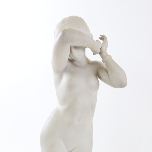 808 - A bisque porcelain sculpture, nude lady, unsigned, height 38cm