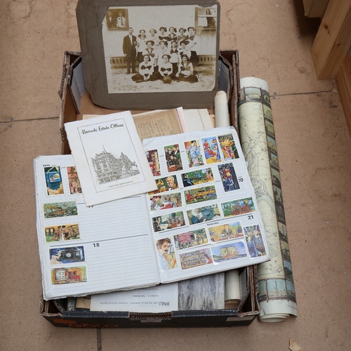 811 - Various ephemera, including Vintage fire engine photographs, Hastings Museum booklets, Ordnance Surv... 