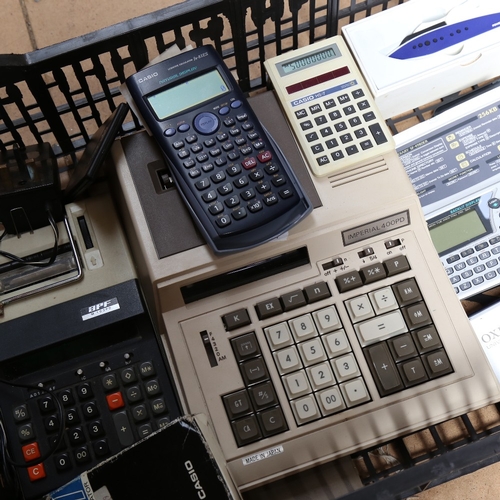 819 - Vintage calculators, including Imperial 400PD (boxful)