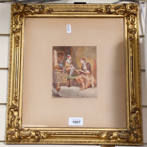 1007 - Charles Cattermole, watercolour, The Story of the Crossbow, signed, image 15cm x 12cm, original gess... 