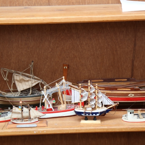 783 - A group of small scale ship models, largest length 40cm (13)