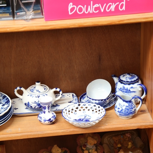 787 - Various blue and white china, including Dutch Delft and Nelson Ware