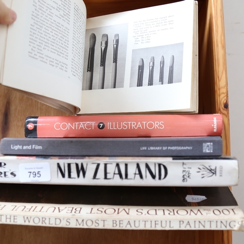 795 - Various art related books, including Peter McIntyre's  New Zealand, light and film etc