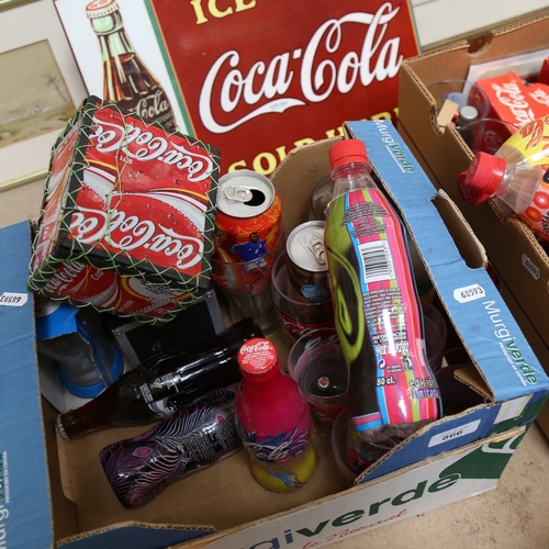 866 - Various Coca-Cola advertising collectables, including drinks glasses, signs etc (2 boxes)