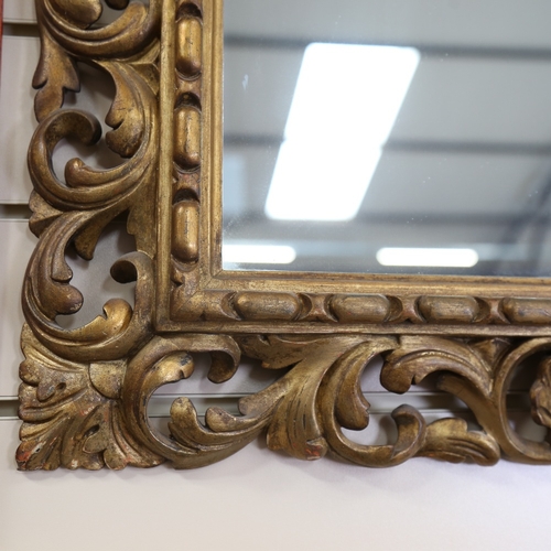 871 - A Vintage gilt-framed foliate rectangular wall mirror, overall 68cm x 59cm