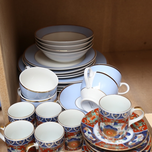 878 - Doulton 2004 blue tea and dinner set, Doulton Bunnykins ceramics, Oriental coffee cans and saucers e... 