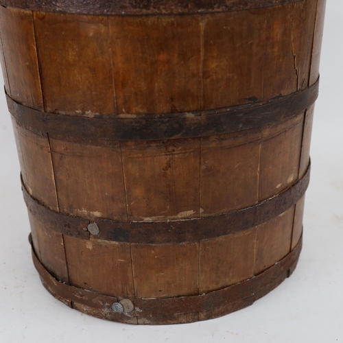 905 - A Vintage coopered oak well bucket, height 29cm