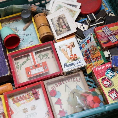 907 - Various Vintage games and toys, playing cards etc (boxful)