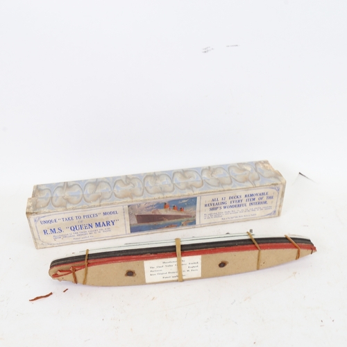 929 - A Vintage RMS Queen Mary Take to Pieces model, by The Chad Valley Co Ltd, all 12 decks removeable re... 