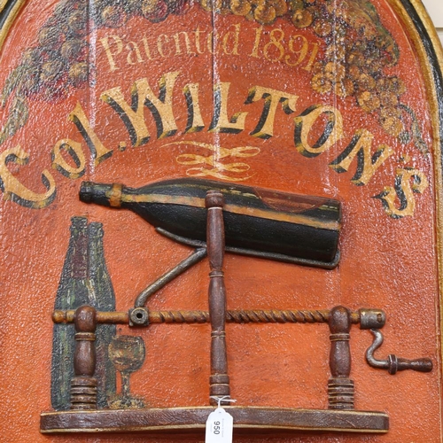 950 - A large Vintage painted Wilton's Decanting Machine advertising sign, H90cm, W64cm