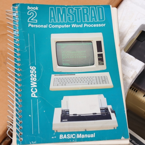 970 - A Vintage boxed Amstrad PCW 8256 Personal Computer Word Processor, with keyboard, monitor, built-in ... 