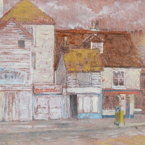 1106 - Jean Howell, oil on card, Hastings Old Town, image 18cm x 23cm