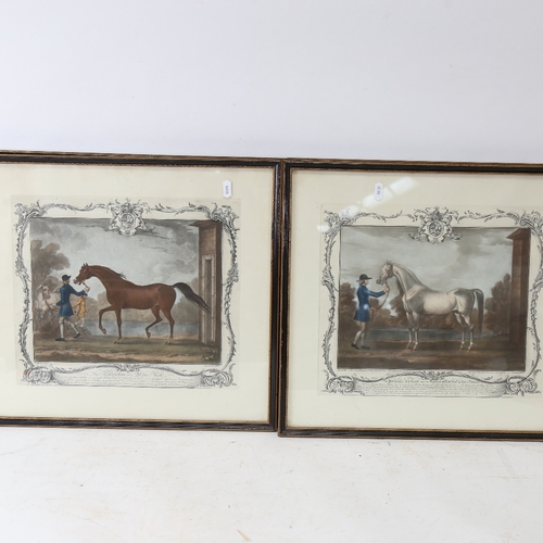 1121 - A set of 4 19th century aquatints, horse portraits, plate size 30cm x 35cm, framed (4)