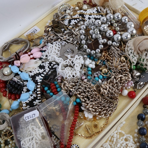 1223 - A large quantity of various costume jewellery (2 trays)