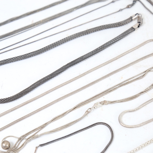 1280 - 9 Danish sterling silver necklaces and bracelets, including Jens Johs Aagaard