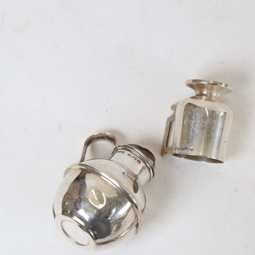 1304 - 2 pieces of miniature silver, including pepperette and tankard, largest height 6cm (2)