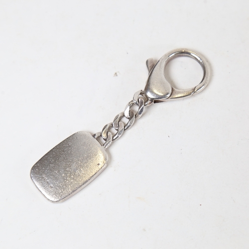 1306 - ASPREY - a modern sterling silver keyring fob, 1.7oz