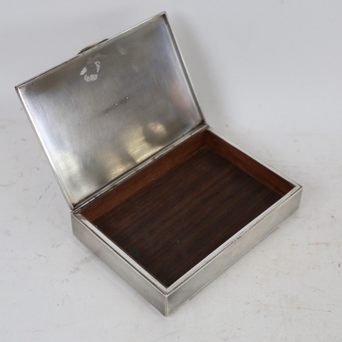 1253 - A Danish sterling silver engine turned cigarette box