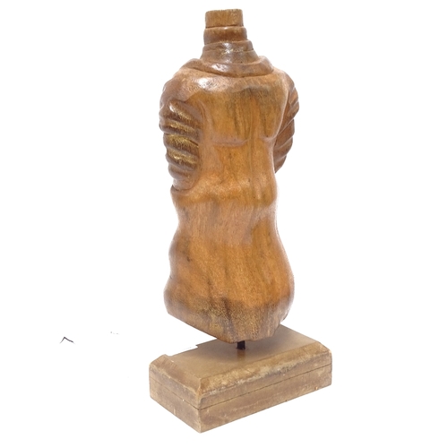 847 - A carved and polished hardwood torso sculpture, height 41cm