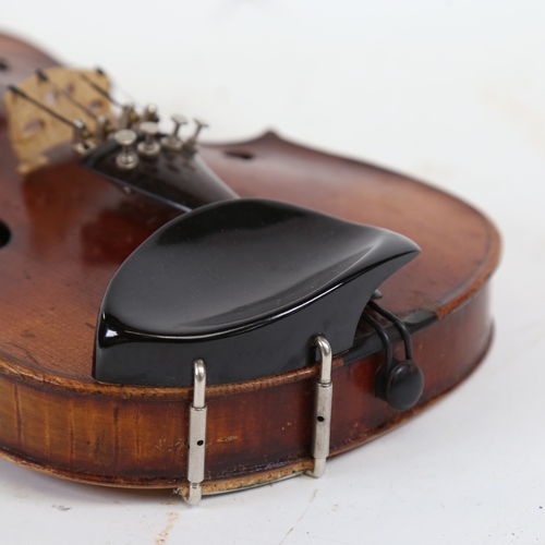 892 - A 20th century half-size violin, with 2 bows, and hardshell carrying case