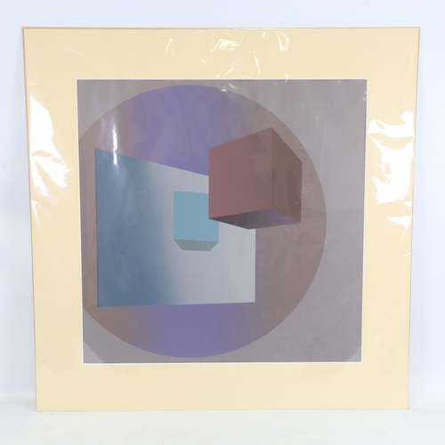 2084 - 1970s' modern British school geometric design study, guache on paper, unsigned, mounted, 47cm x 47cm