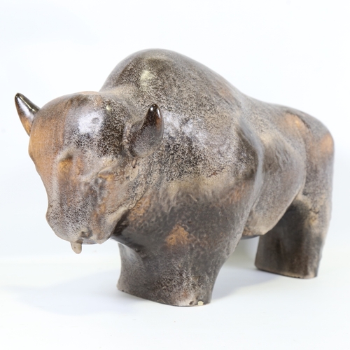 2085 - KURT TSCHORNER for Ruscha, a 1970s' ceramic bison figure, length 45cm