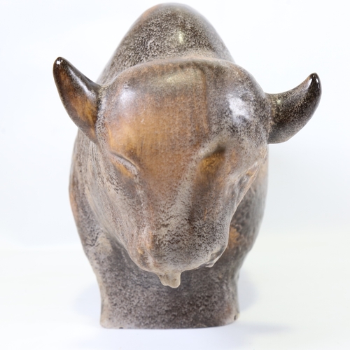 2085 - KURT TSCHORNER for Ruscha, a 1970s' ceramic bison figure, length 45cm