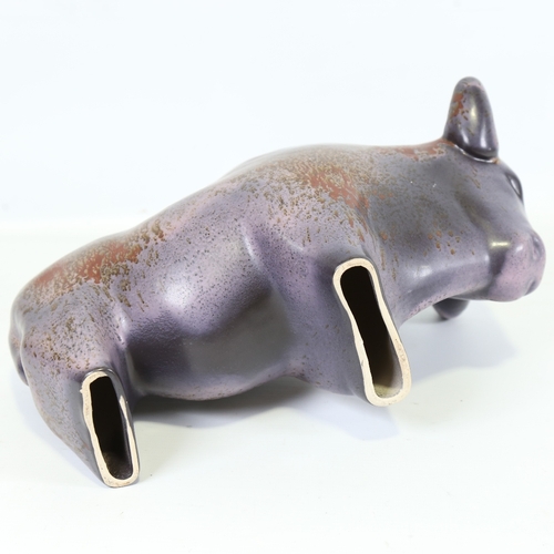 2086 - KURT TSCHORNER for Ruscha, a 1970s' ceramic bison figure, length 35cm