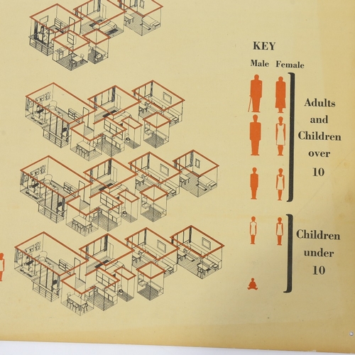 2109 - ERNO GOLDFINGER, a plan poster for housing in post-war Britain, 35cm x 48cm