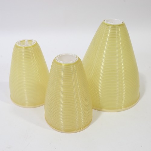 2112 - JOHN & SYLVIA REID for Heifetz Rotaflex, 3 lampshades in coiled cellulose acetate, one with moulded ... 